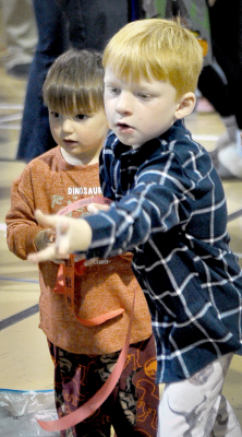 Sullivan (left) and Finnegan Larson at Goblin's Glory